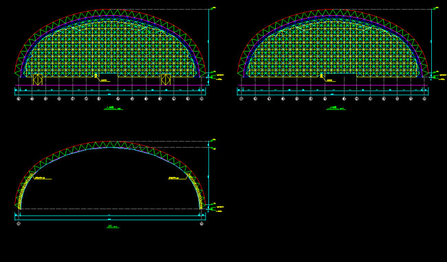 海南跨度110米，拱高35_7米煤棚网架